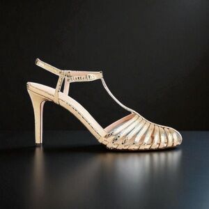 J. CREW Collection Rylie caged-toe heels snake-embossed Italian leather